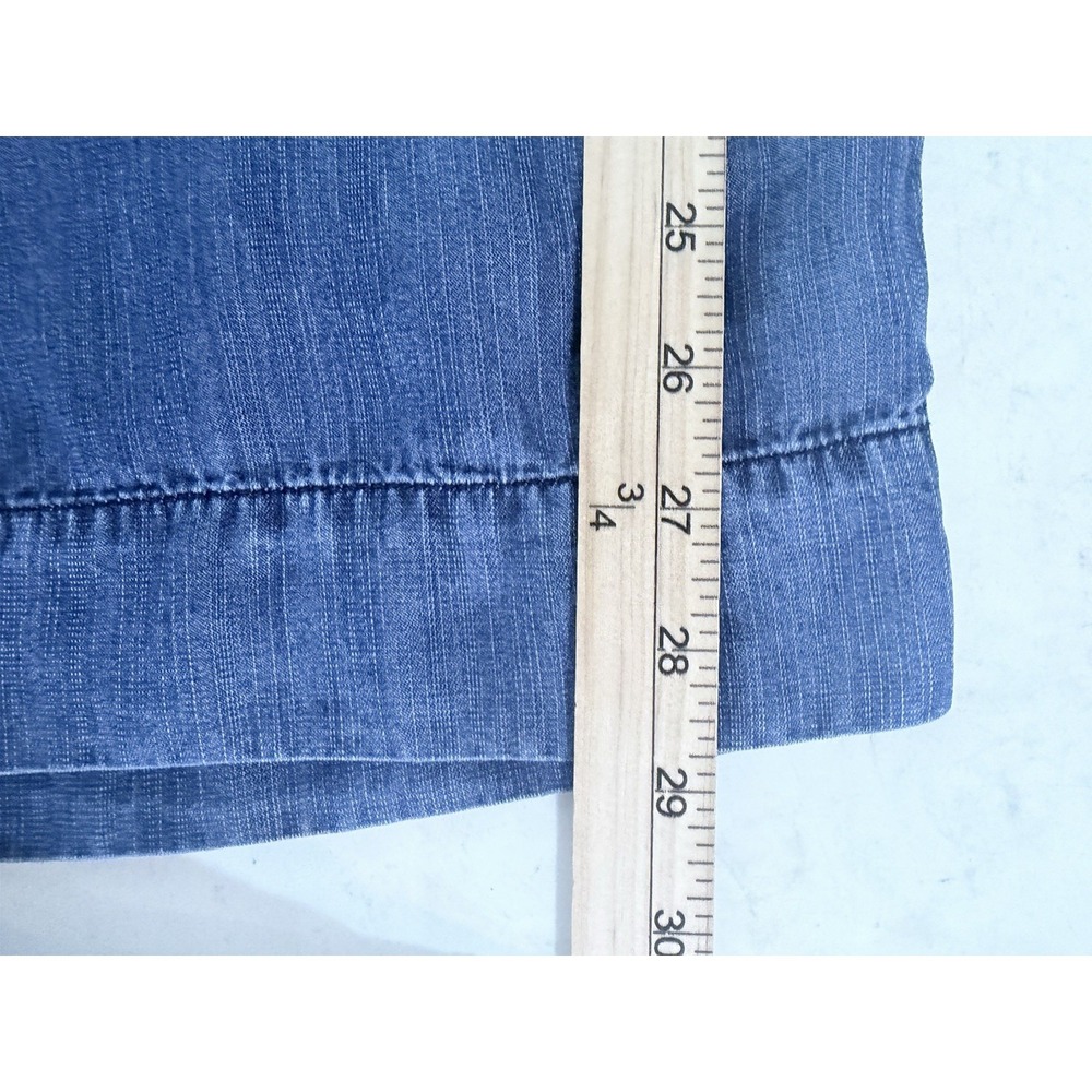 John Mark Wide Leg Pants Womens 6 (31x28) Blue Chambray Lightweight Coastal - Picture 8 of 10